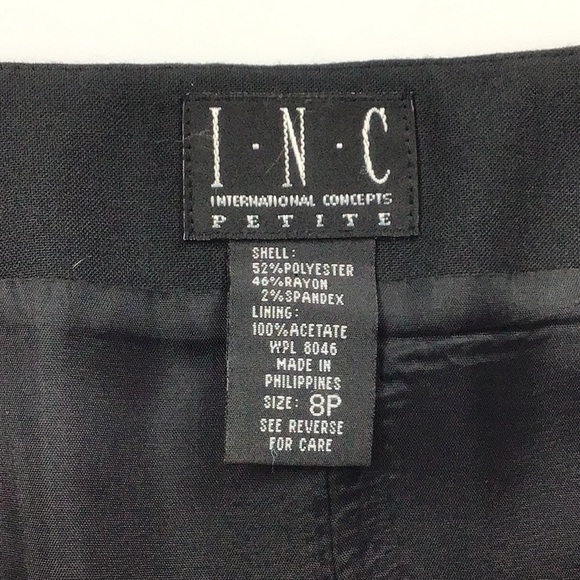 INC women’s pencil skirt black size 8P waist 14.5” length 16.5” - Picture 2 of 3